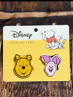 Disney Winnie The Pooh 
 2Pk Bag Clip Set - NEW